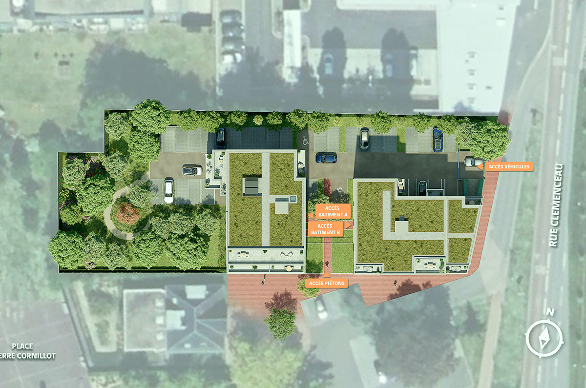 Plan de masse de la résidence L'Épicentre à Wattignies